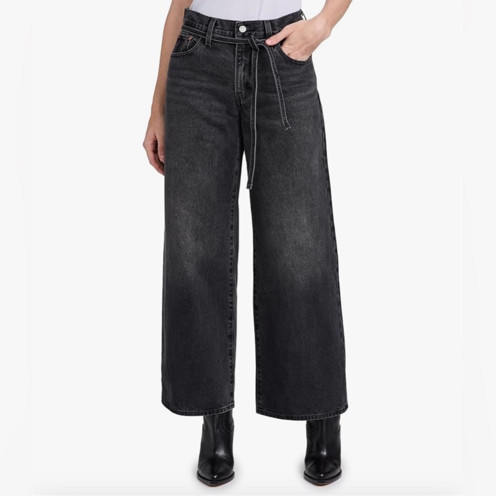 Levi’s women’s “XL straight” with tie, black, size 27 (run big)